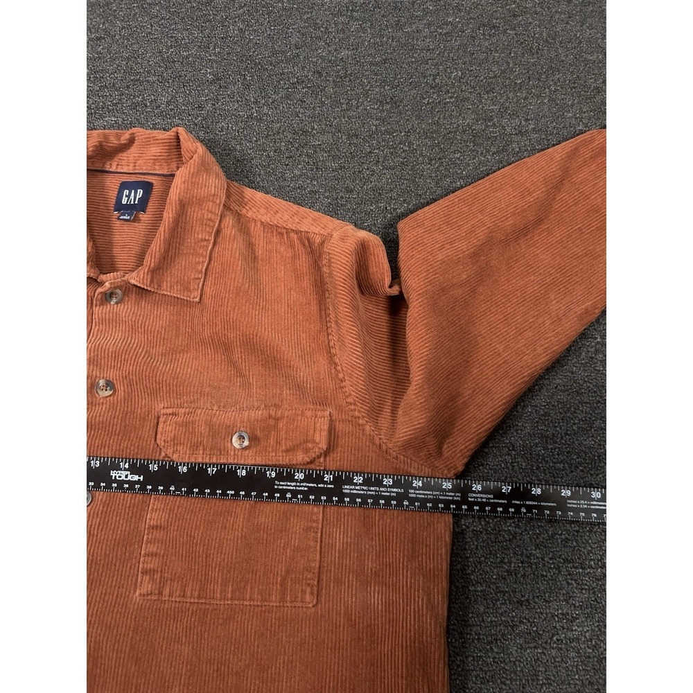 Gap Corduroy Shirt Jacket Shacket Men Large Burnt Orange Button Up Chore Work - Picture 6 of 6